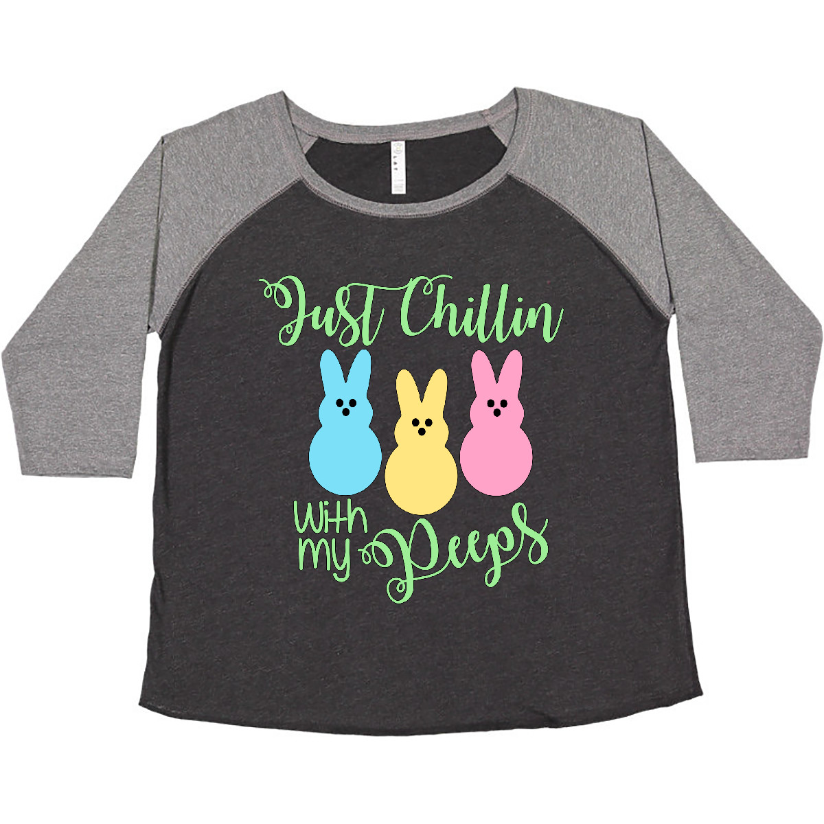 Inktastic Funny Easter Just Chillin' With My Peeps Women's Plus Size T-Shirt Pun - Picture 3 of 4