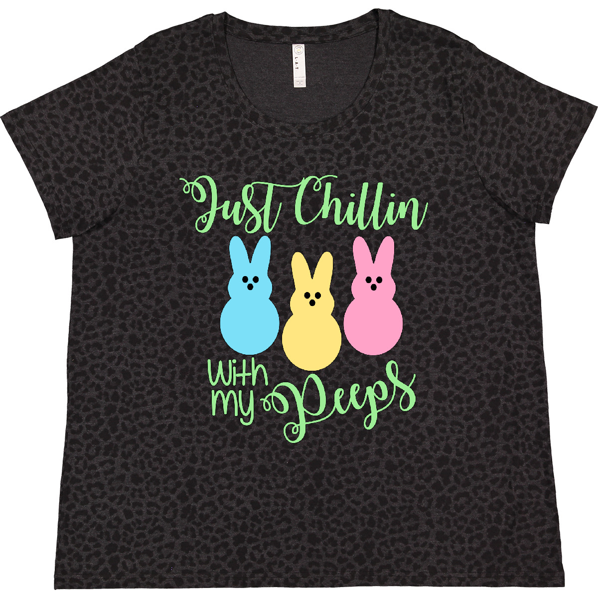Inktastic Funny Easter Just Chillin' With My Peeps Women's Plus Size T-Shirt Pun - Picture 2 of 4