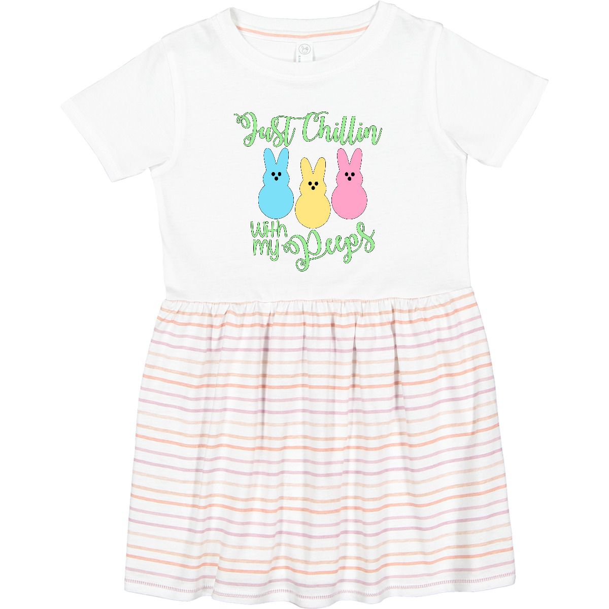 Inktastic Funny Easter Just Chillin' With My Peeps Toddler Dress Boodlebug Candy - Picture 7 of 7