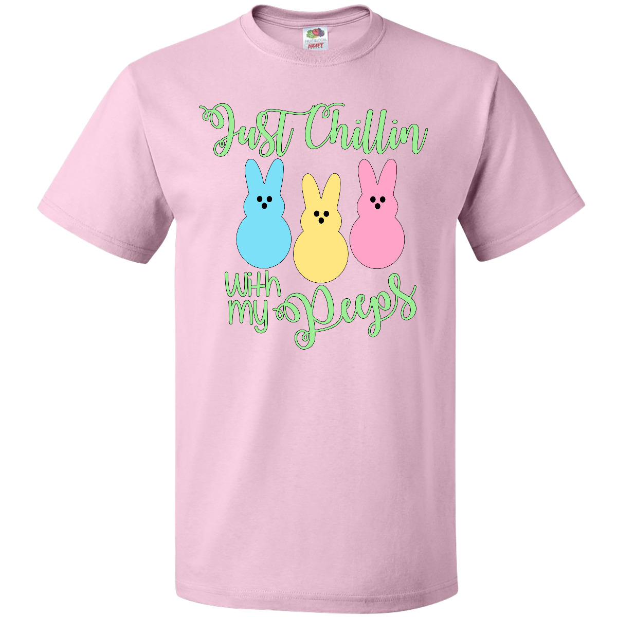 Inktastic Funny Easter Just Chillin' With My Peeps T-Shirt Boodlebug Bunnies Pun - Picture 5 of 8