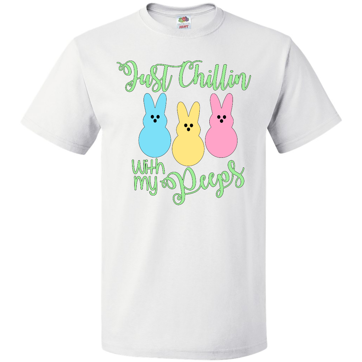 Inktastic Funny Easter Just Chillin' With My Peeps T-Shirt Boodlebug Bunnies Pun - Picture 8 of 8