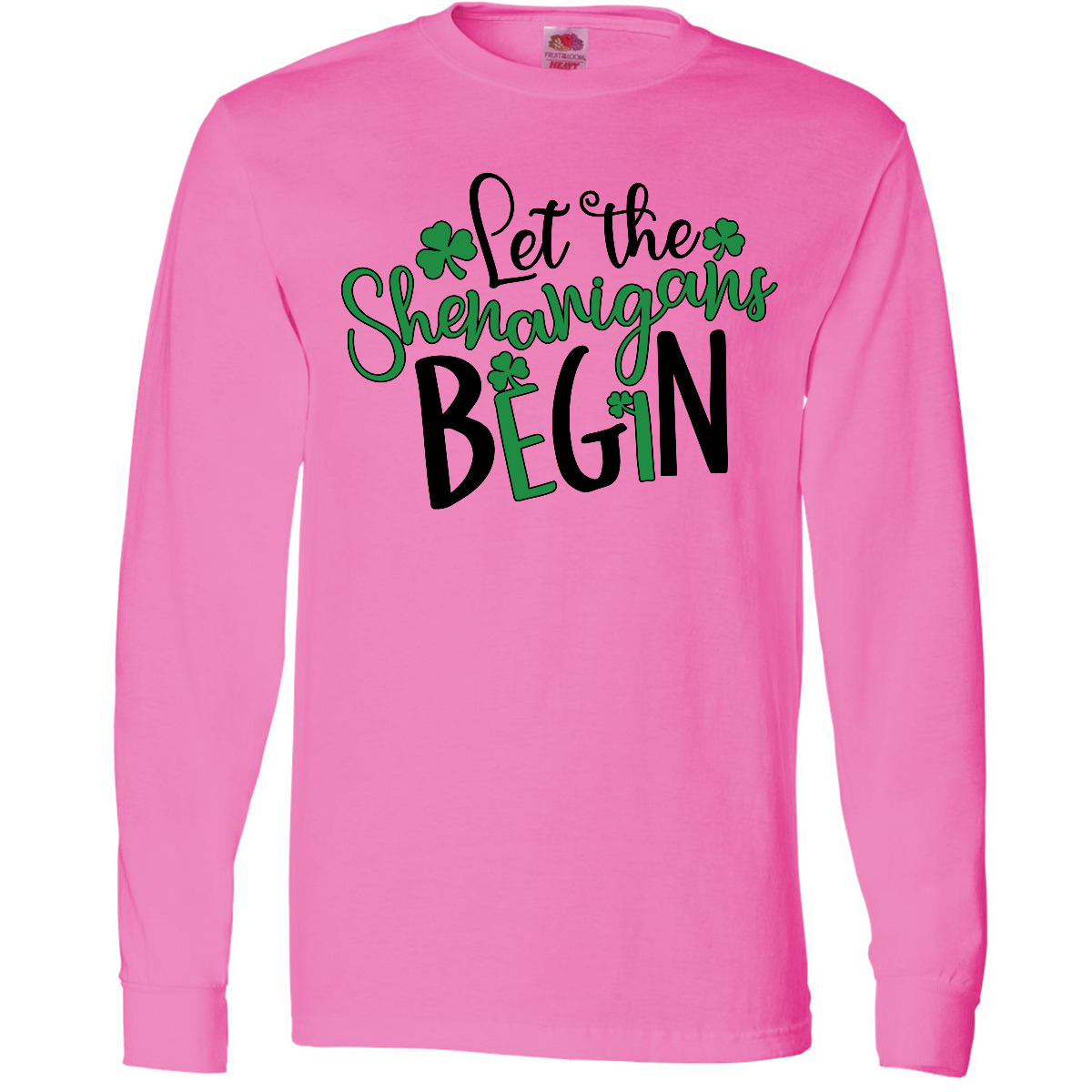 Inktastic St. Patrick's Day Let The Shenanigans Begin Long Sleeve T-Shirt Green - Picture 2 of 5