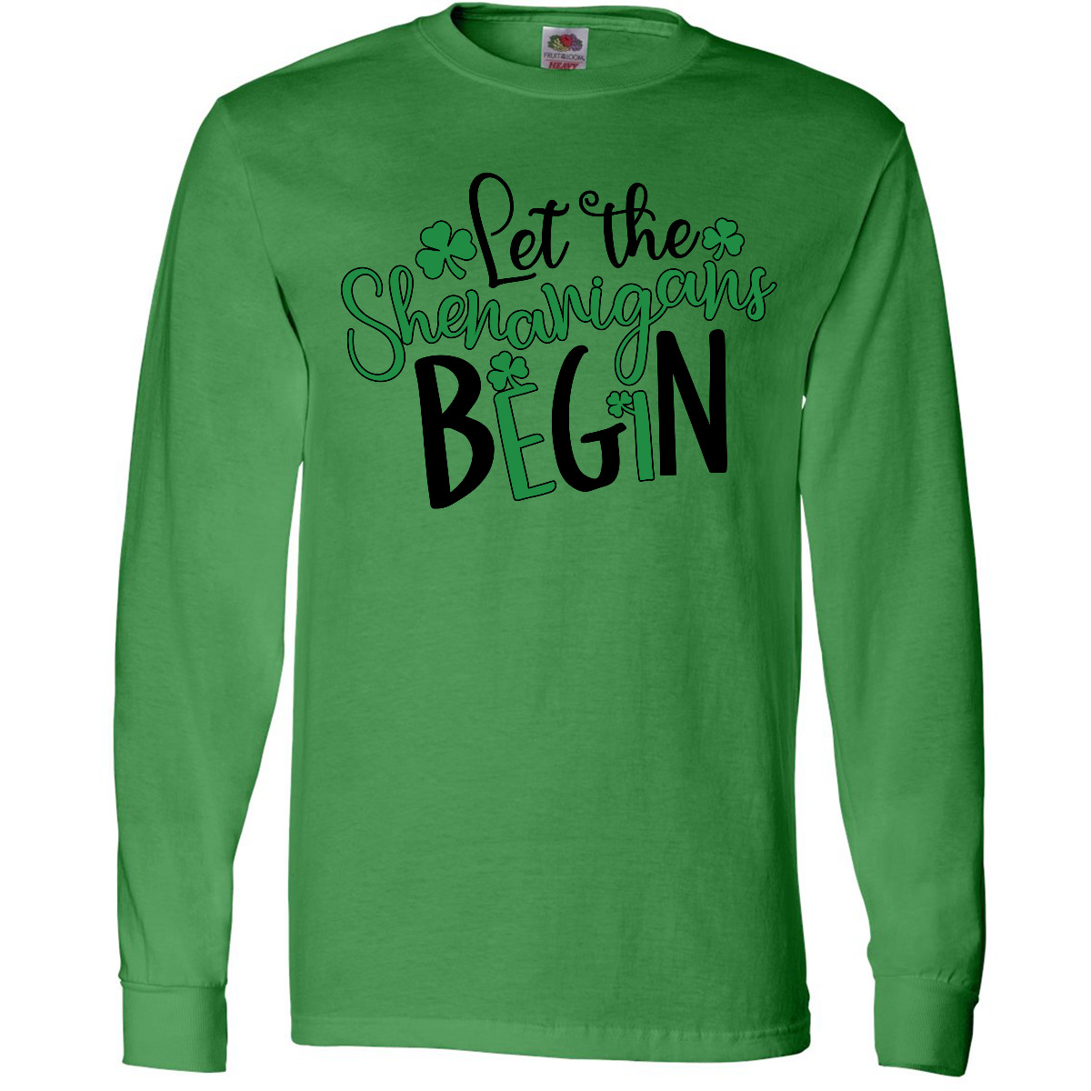 Inktastic St. Patrick's Day Let The Shenanigans Begin Long Sleeve T-Shirt Green - Picture 4 of 5