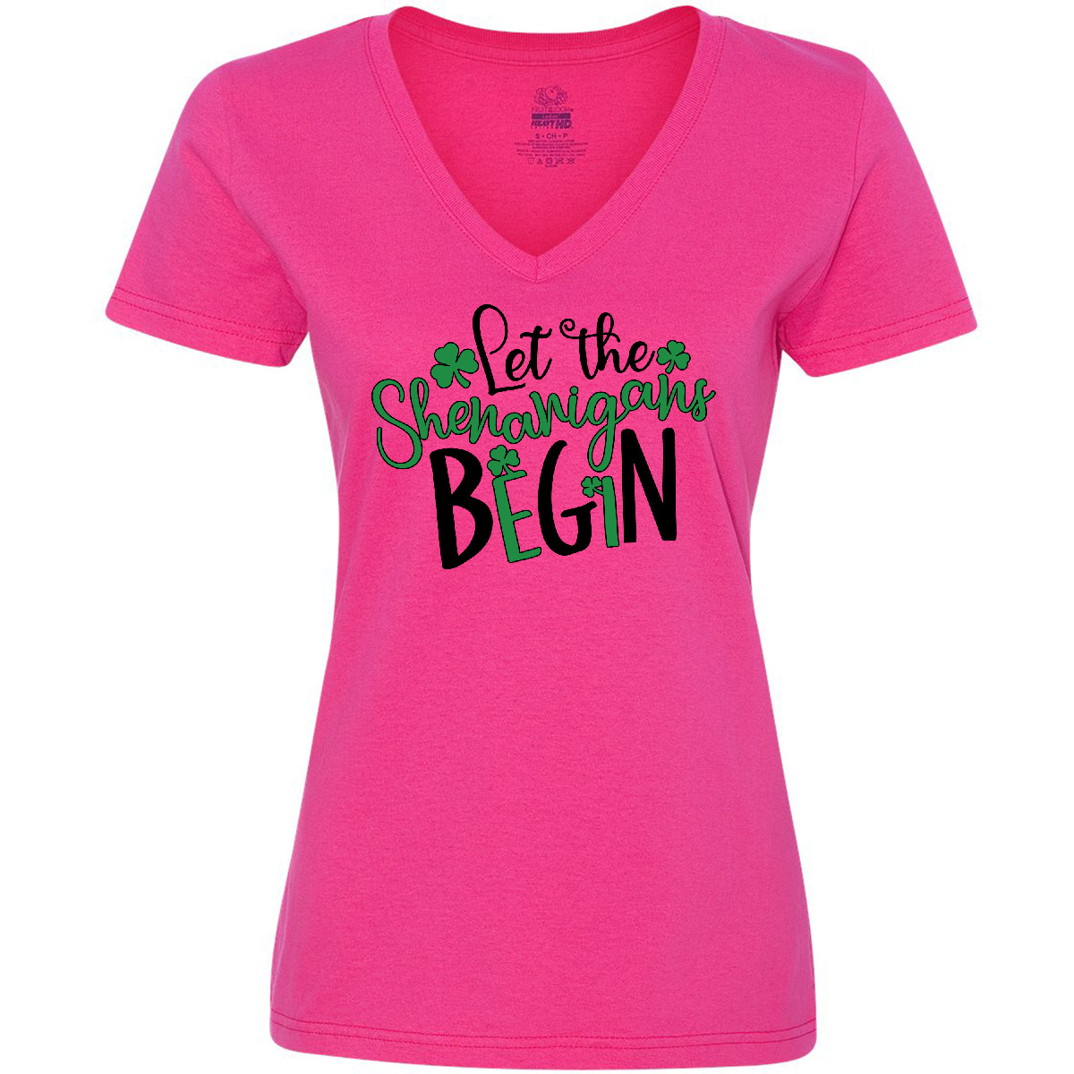 Inktastic St. Patrick's Day Let The Shenanigans Begin Women's V-Neck T-Shirt - Imagen 4 de 6