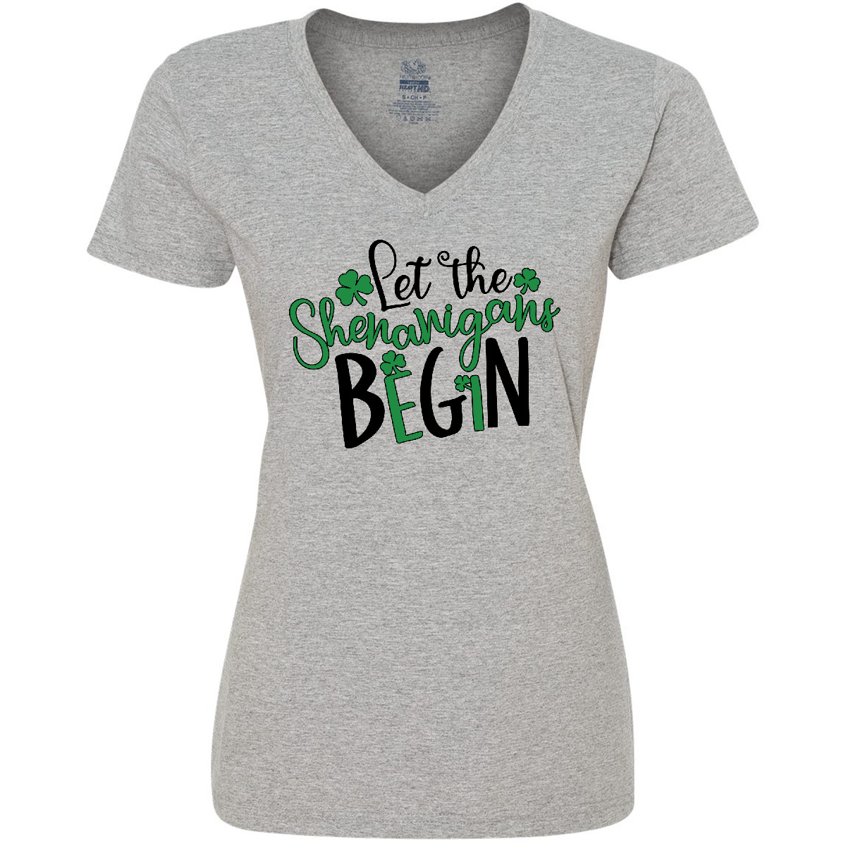 Inktastic St. Patrick's Day Let The Shenanigans Begin Women's V-Neck T-Shirt - Imagen 3 de 6