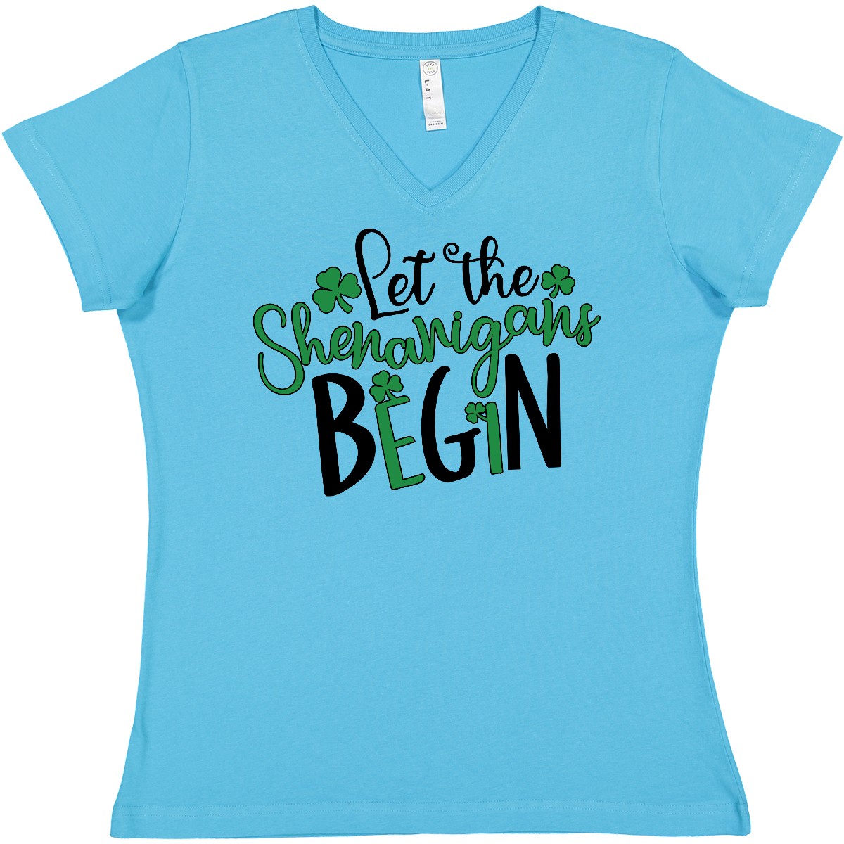 Inktastic St. Patrick's Day Let The Shenanigans Begin Women's V-Neck T-Shirt - Imagen 2 de 6