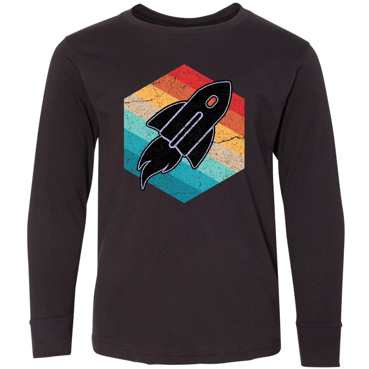Inktastic Rocket Ship Retro Space Youth Long Sleeve T-Shirt Adventure Outerspace - Picture 2 of 4