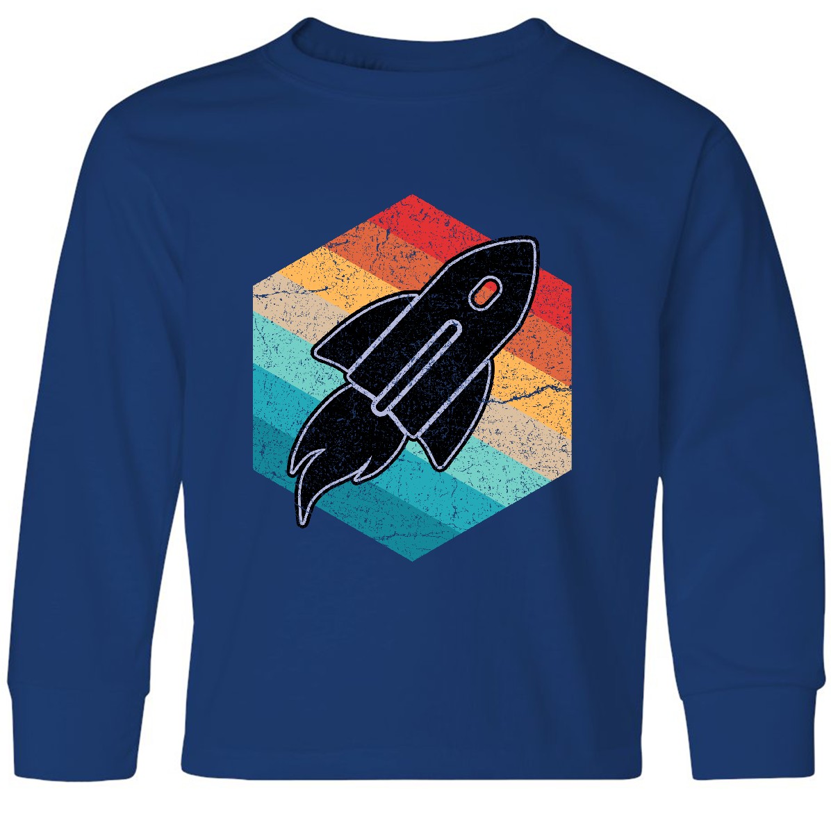Inktastic Rocket Ship Retro Space Youth Long Sleeve T-Shirt Adventure Outerspace - Picture 4 of 4