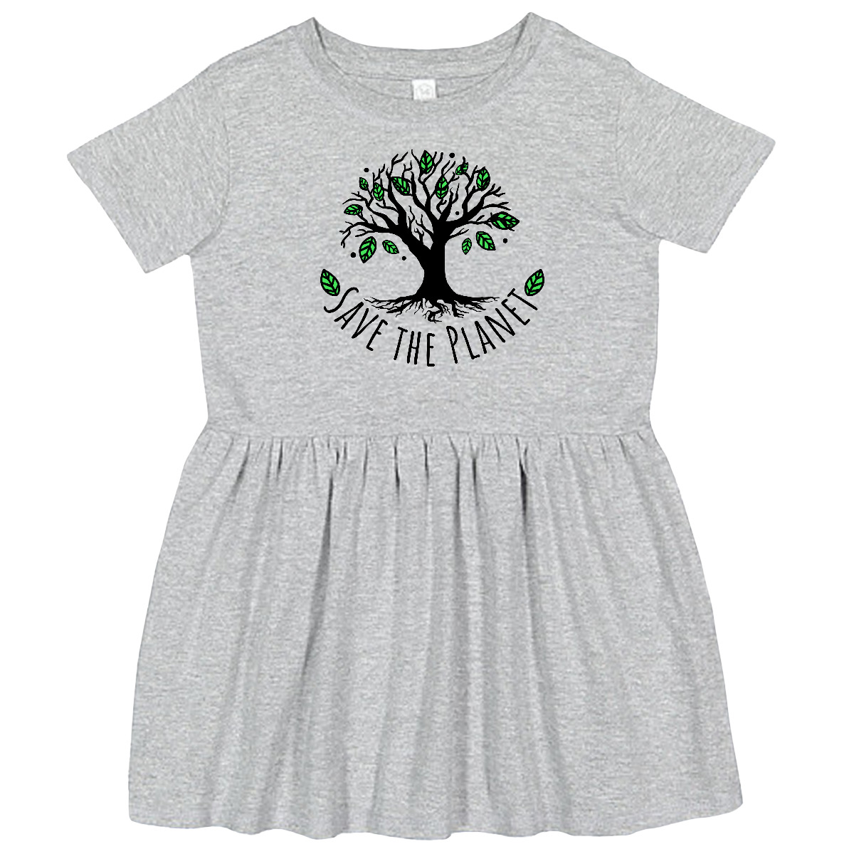 Inktastic Save The Planet Tree Design With Green Leaves Toddler Dress Nature - Picture 2 of 6