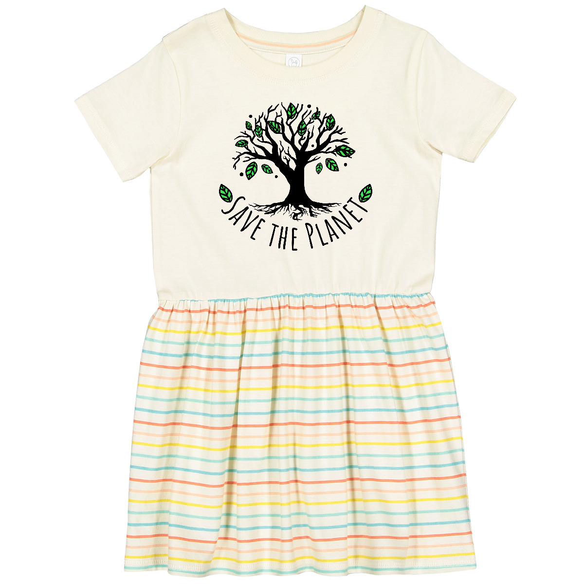 Inktastic Save The Planet Tree Design With Green Leaves Toddler Dress Nature - Picture 4 of 6