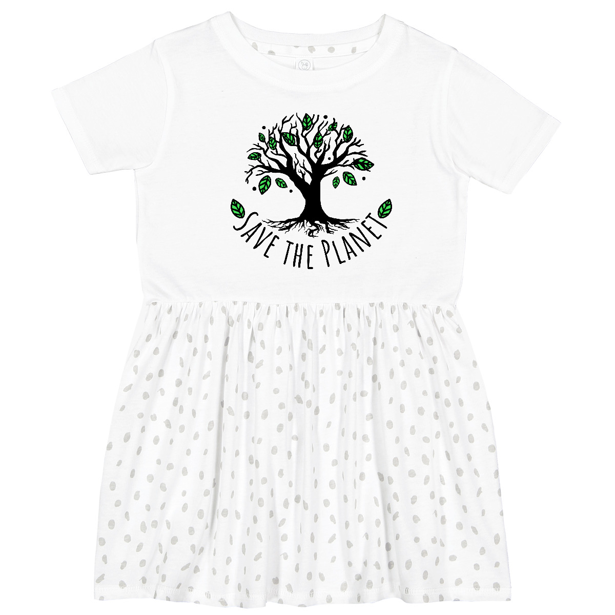 Inktastic Save The Planet Tree Design With Green Leaves Toddler Dress Nature - Picture 5 of 6
