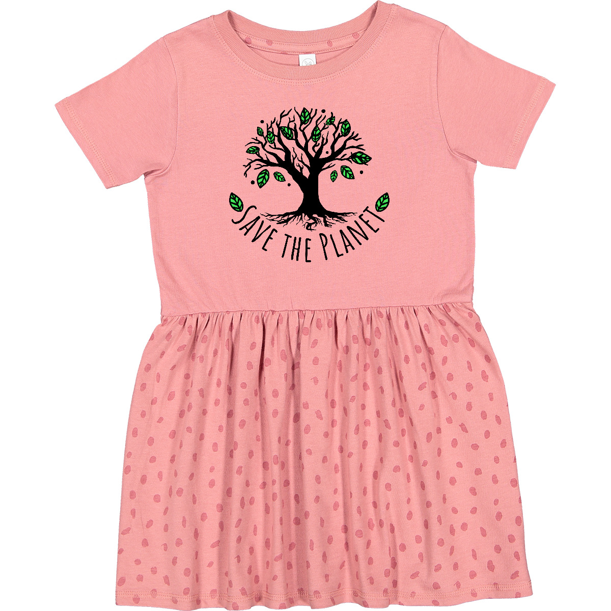 Inktastic Save The Planet Tree Design With Green Leaves Toddler Dress Nature - Picture 3 of 6