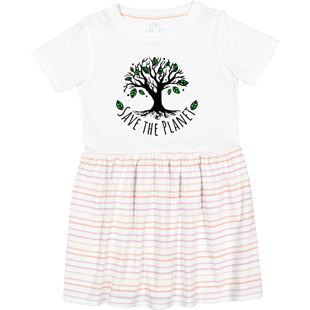 Inktastic Save The Planet Tree Design With Green Leaves Toddler Dress Nature - Picture 6 of 6