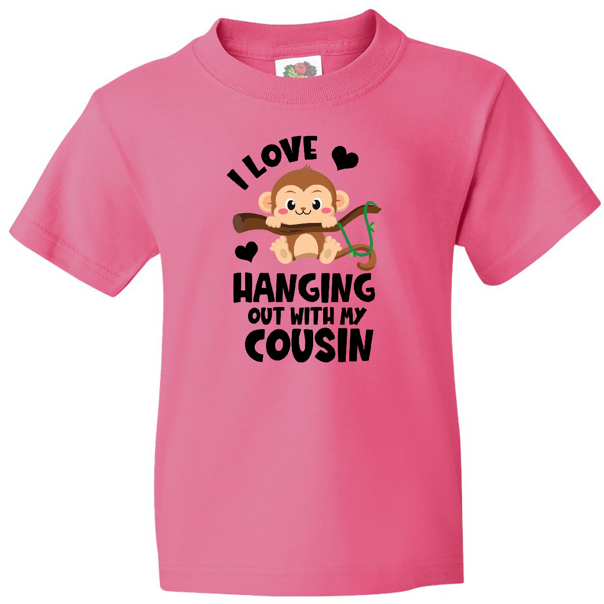 Inktastic Monkey I Love Hanging Out With My Cousin Youth T-Shirt Adorable Baby - Picture 5 of 8