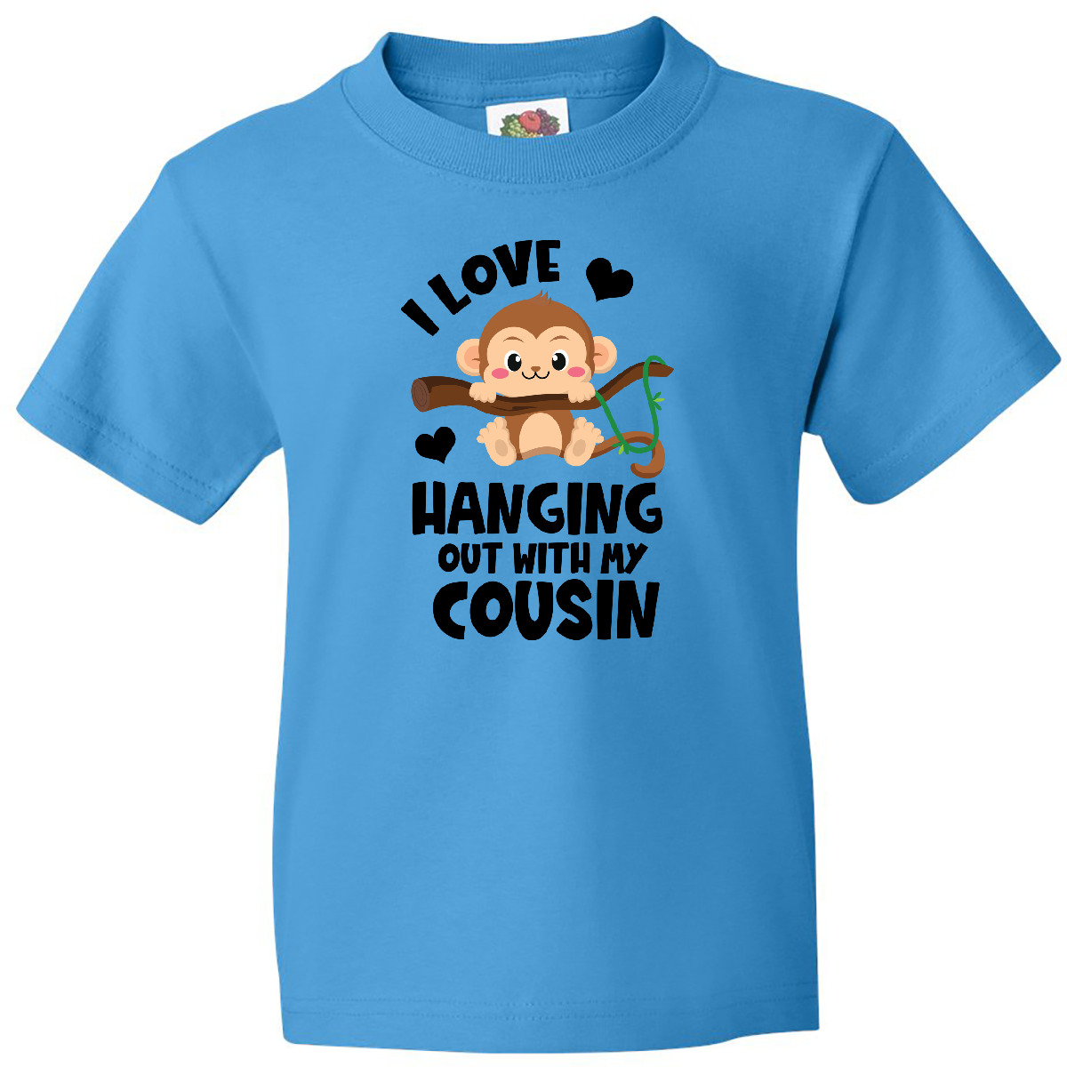 Inktastic Monkey I Love Hanging Out With My Cousin Youth T-Shirt Adorable Baby - Picture 6 of 8