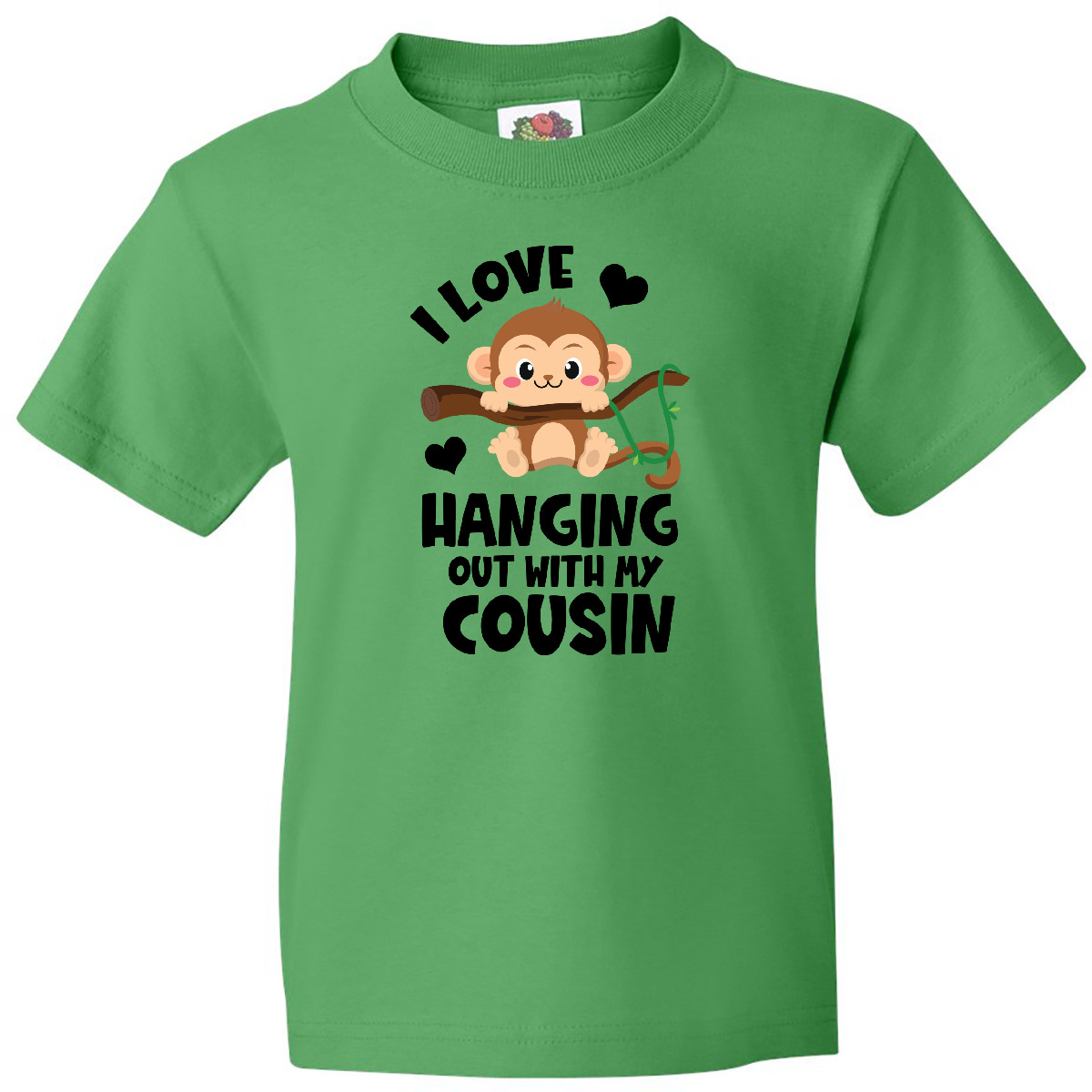 Inktastic Monkey I Love Hanging Out With My Cousin Youth T-Shirt Adorable Baby - Picture 4 of 8