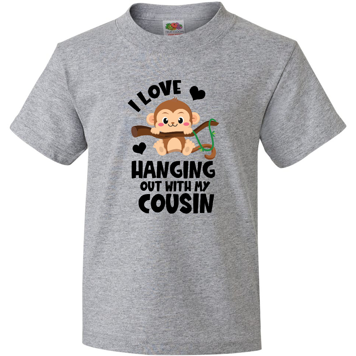 Inktastic Monkey I Love Hanging Out With My Cousin Youth T-Shirt Adorable Baby - Picture 3 of 8