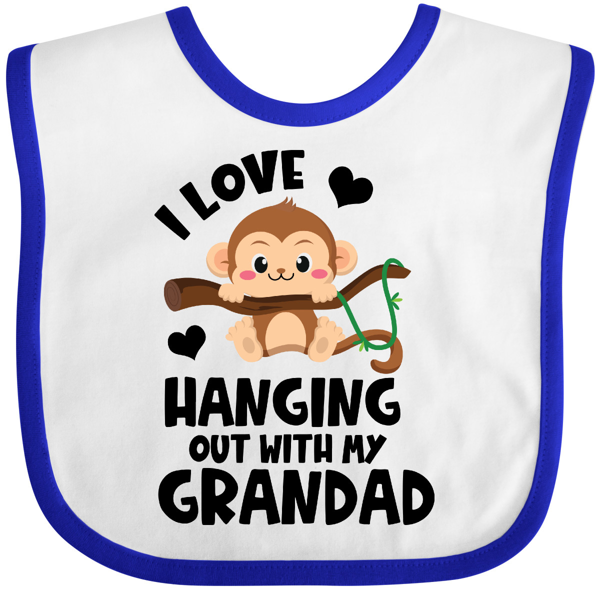 Inktastic Monkey I Love Hanging Out With My Grandad Baby Bib Grandpa Sibling Jmg - Picture 10 of 10