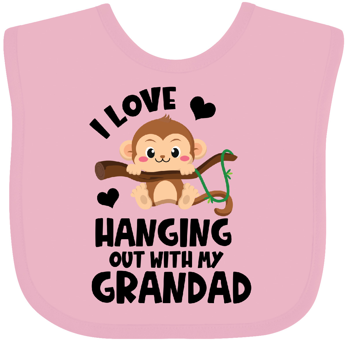 Inktastic Monkey I Love Hanging Out With My Grandad Baby Bib Grandpa Sibling Jmg - Picture 4 of 10
