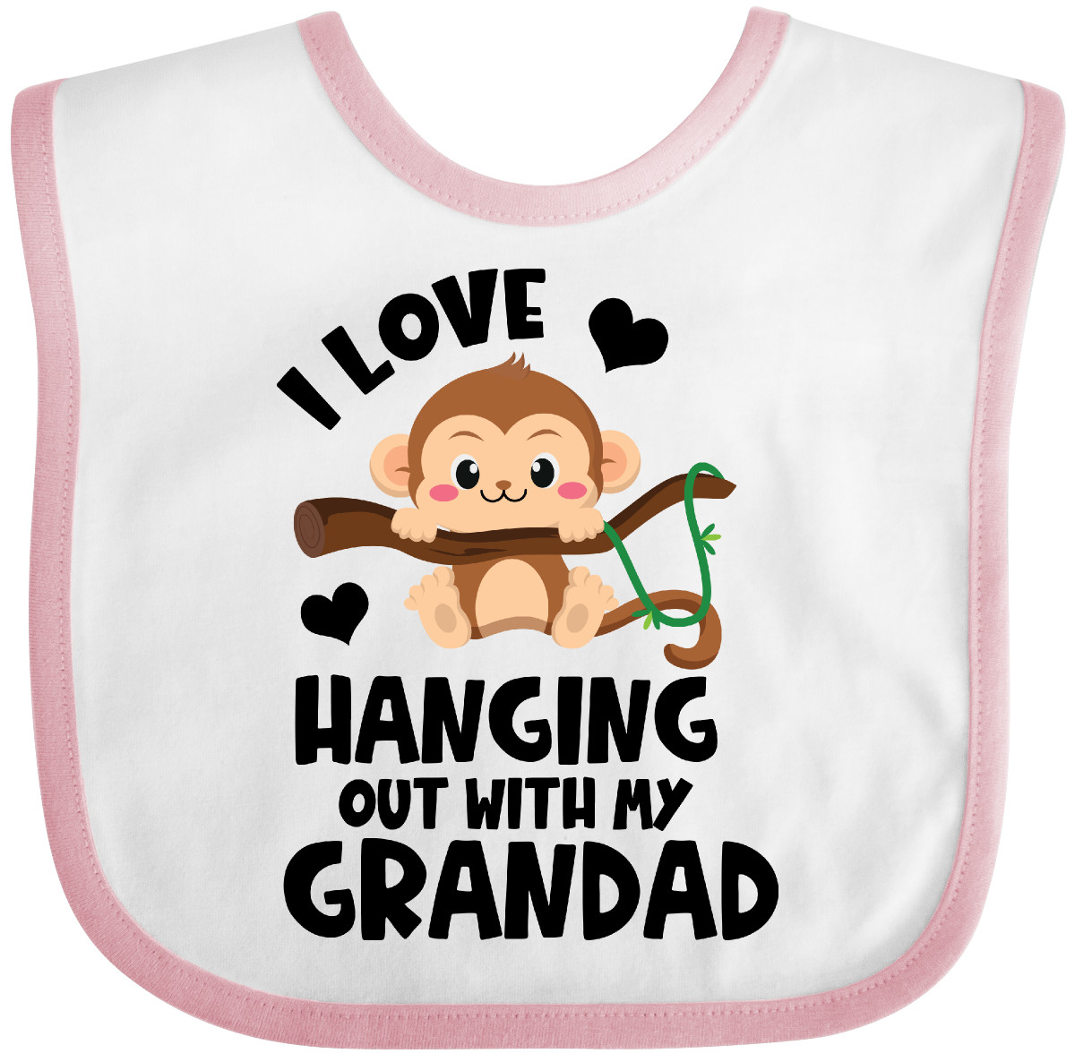Inktastic Monkey I Love Hanging Out With My Grandad Baby Bib Grandpa Sibling Jmg - Picture 8 of 10