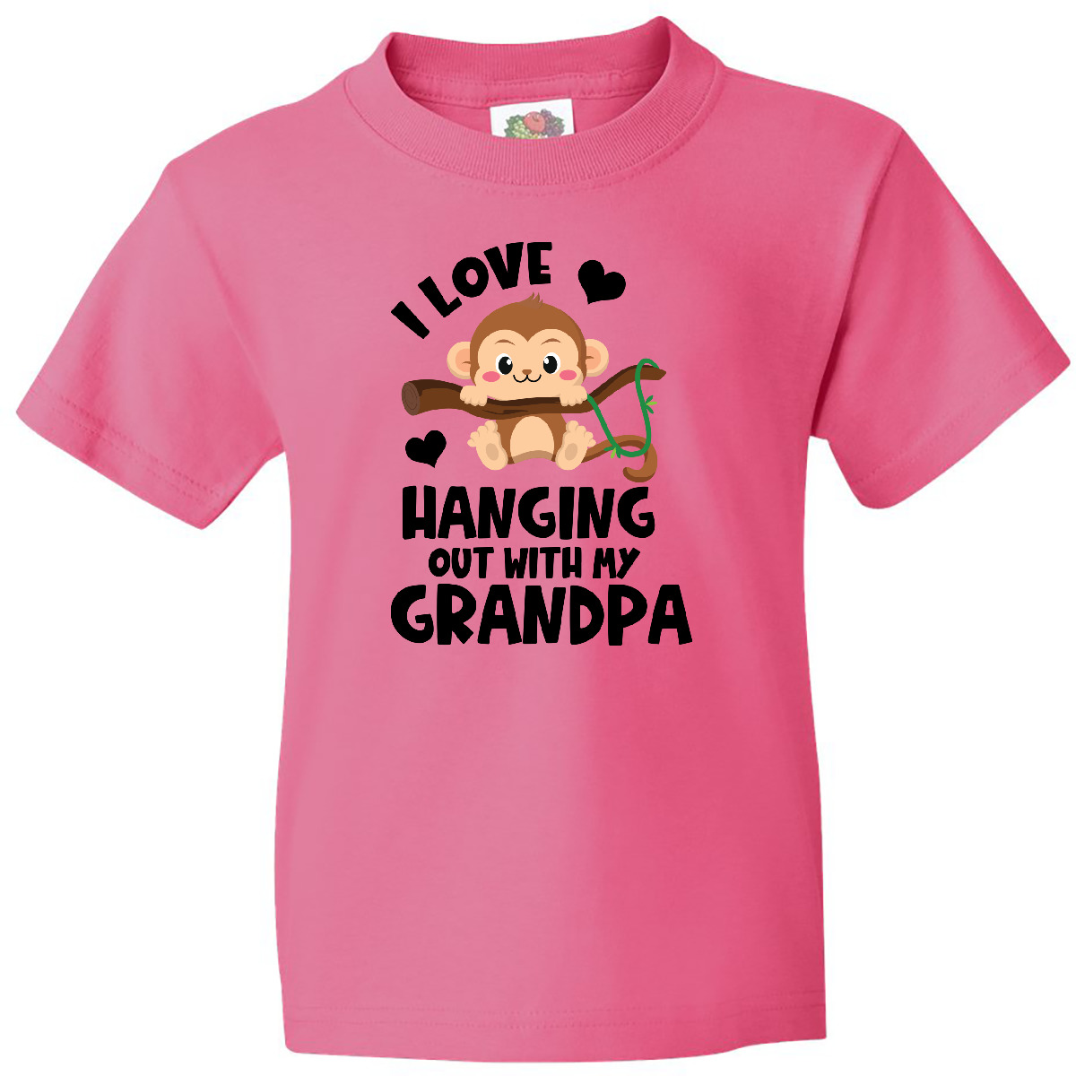 Inktastic Monkey I Love Hanging Out With My Grandpa Youth T-Shirt Sibling Jmg - Picture 4 of 8