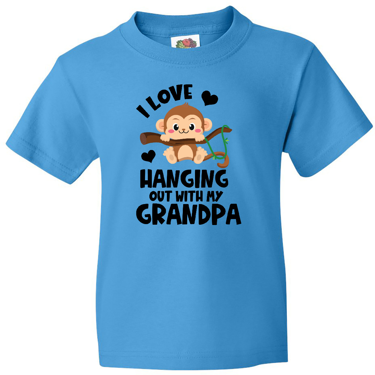 Inktastic Monkey I Love Hanging Out With My Grandpa Youth T-Shirt Sibling Jmg - Picture 5 of 8