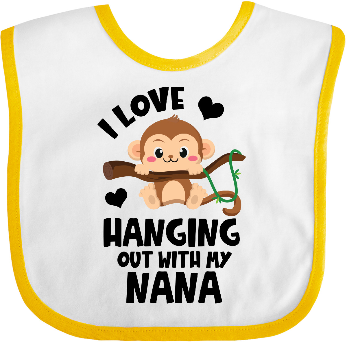 Inktastic Monkey I Love Hanging Out With My Nana Baby Bib Grandma Sibling Infant - Picture 11 of 11
