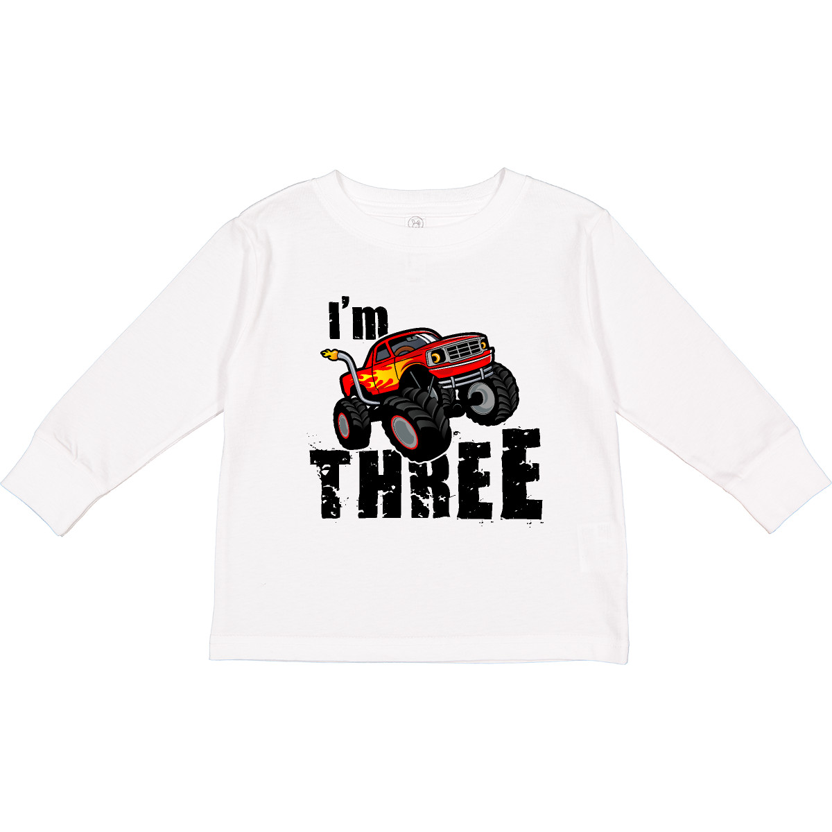 Inktastic Monster Truck 3rd Birthday Toddler Long Sleeve T-Shirt Three 3 Light - Picture 9 of 9