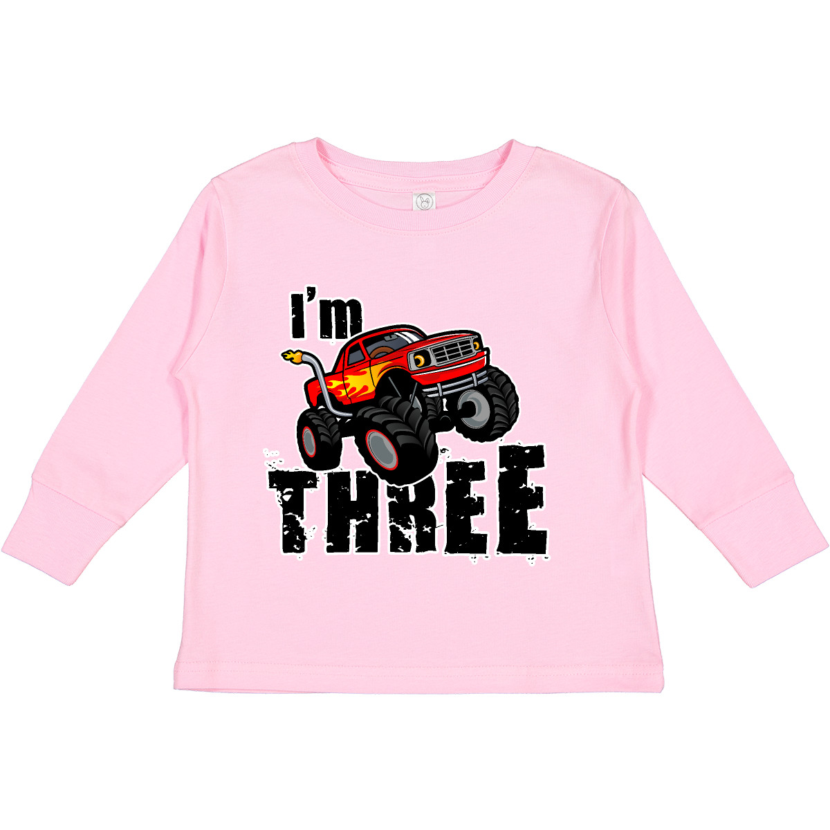 Inktastic Monster Truck 3rd Birthday Toddler Long Sleeve T-Shirt Three 3 Light - Picture 7 of 9