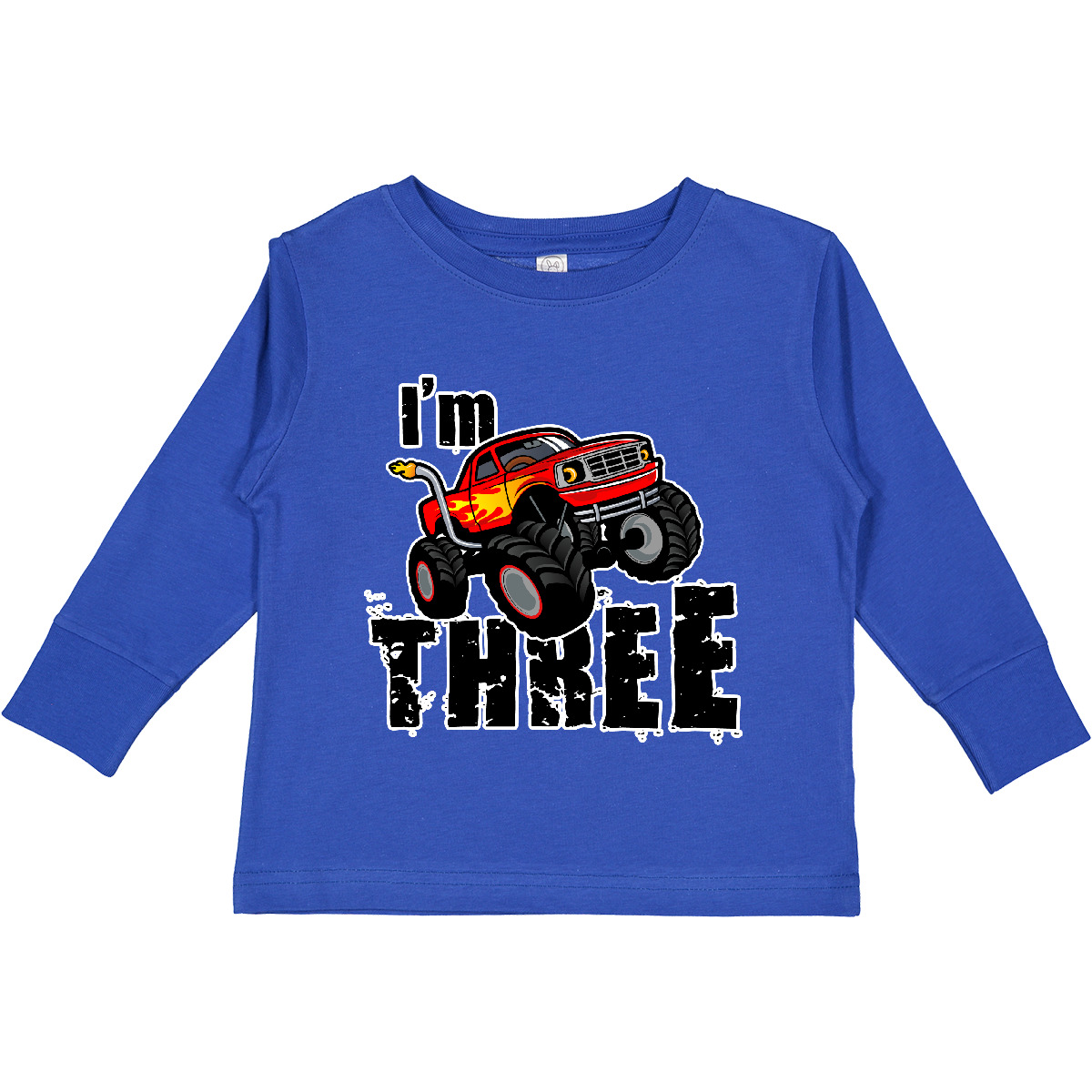 Inktastic Monster Truck 3rd Birthday Toddler Long Sleeve T-Shirt Three 3 Light - Picture 8 of 9