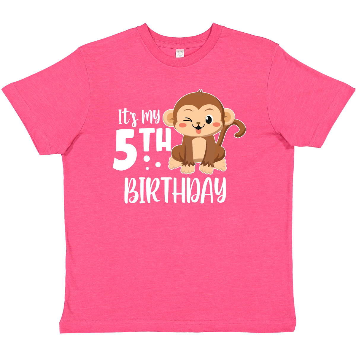 Inktastic Monkey Its My 5th Birthday Youth T-Shirt Birthdays Fifth Happy Cute - Picture 9 of 10