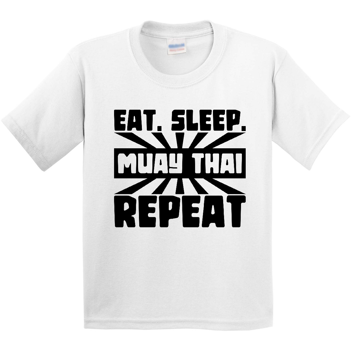 Inktastic Eat, Sleep, Muay Thai, Repeat Youth T-Shirt Sports Martial Arts Train - Picture 7 of 7