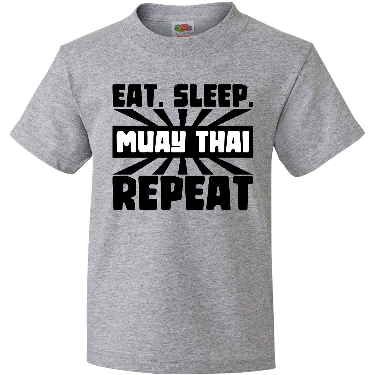 Inktastic Eat, Sleep, Muay Thai, Repeat Youth T-Shirt Sports Martial Arts Train - Picture 3 of 7