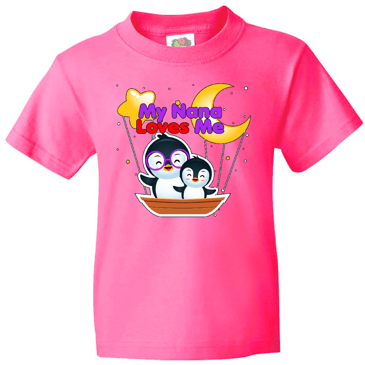 Inktastic My Nana Loves Me Penguin Youth T-Shirt Penguins Cute Tee Kids Children - Picture 6 of 11