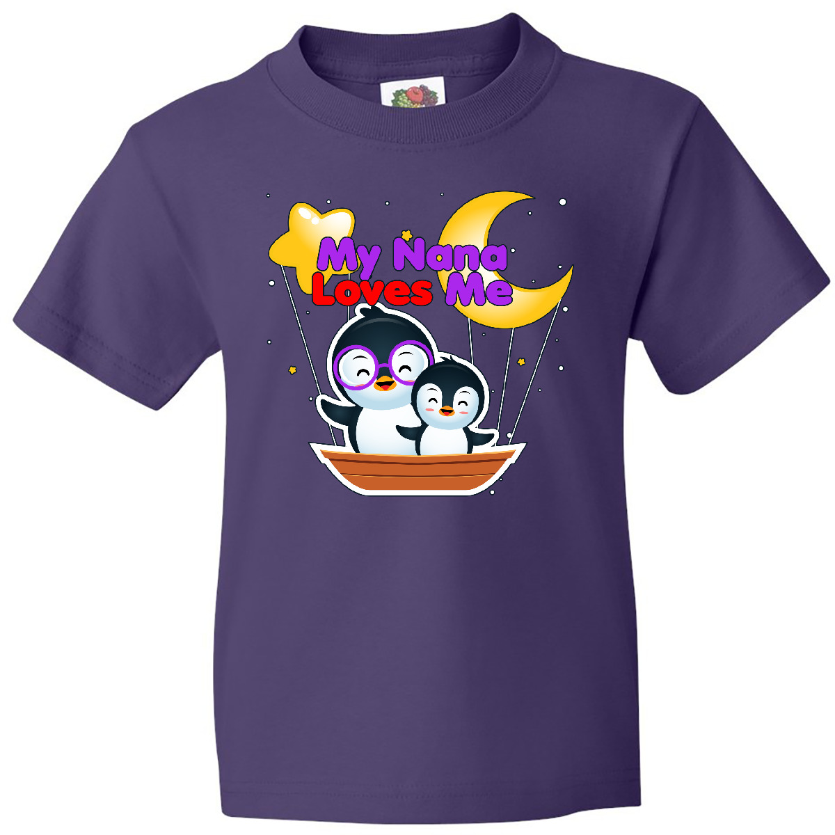 Inktastic My Nana Loves Me Penguin Youth T-Shirt Penguins Cute Tee Kids Children - Picture 8 of 11