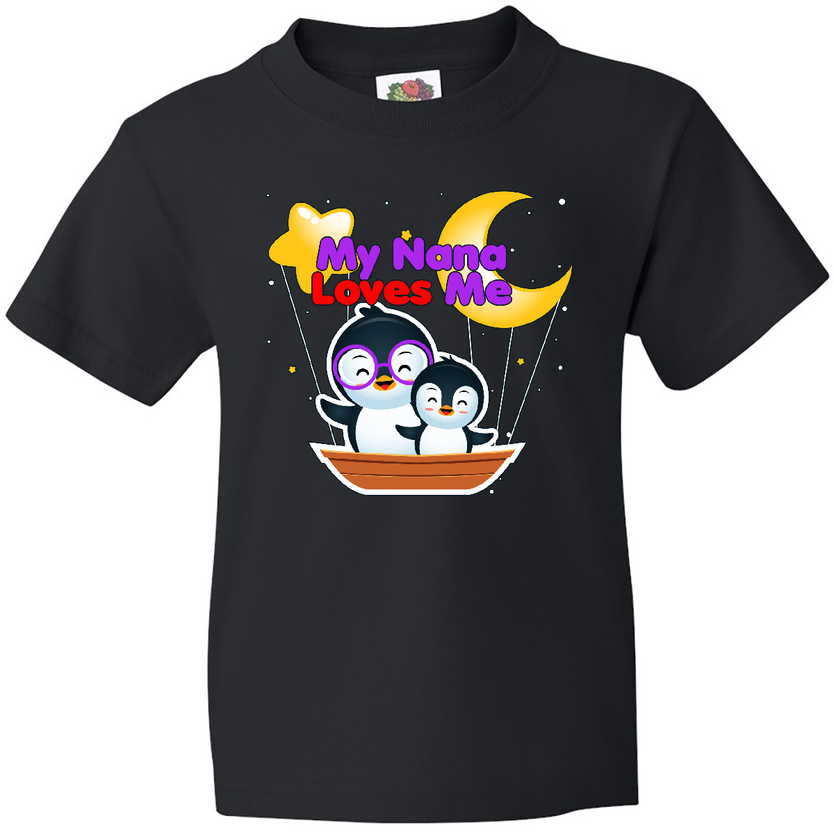 Inktastic My Nana Loves Me Penguin Youth T-Shirt Penguins Cute Tee Kids Children - Picture 3 of 11