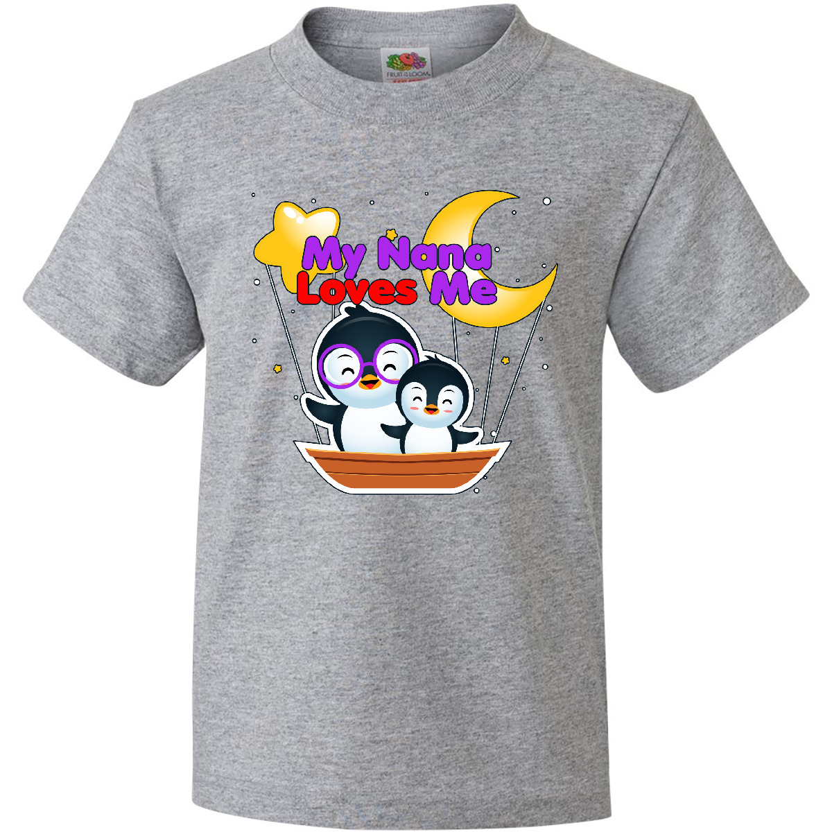 Inktastic My Nana Loves Me Penguin Youth T-Shirt Penguins Cute Tee Kids Children - Picture 4 of 11