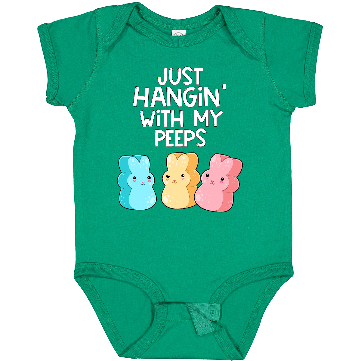 Inktastic Easter Hangin' With My Peeps! Baby Bodysuit Kids Cute Funny Bunny - Picture 15 of 29