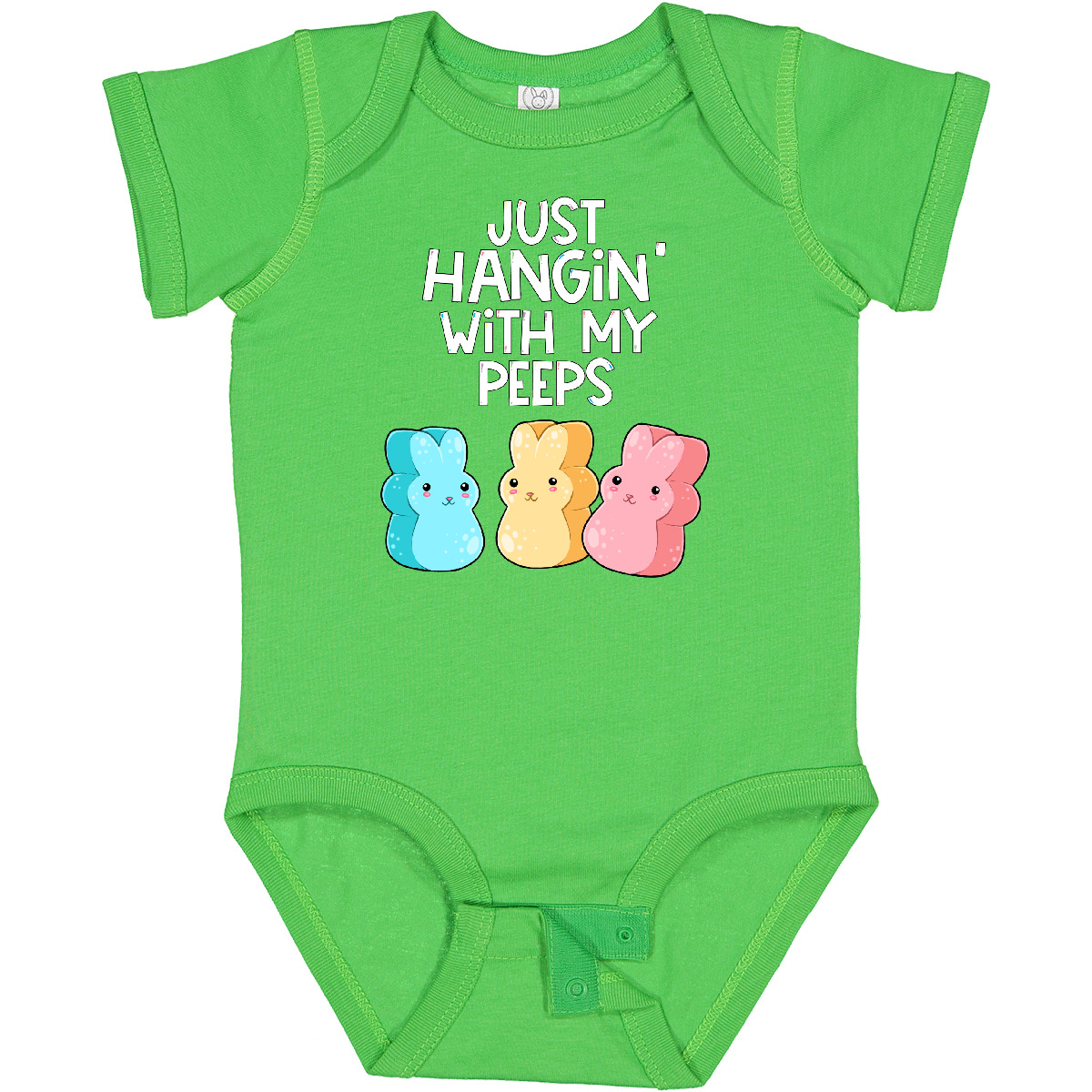 Inktastic Easter Hangin' With My Peeps! Baby Bodysuit Kids Cute Funny Bunny - Picture 2 of 29