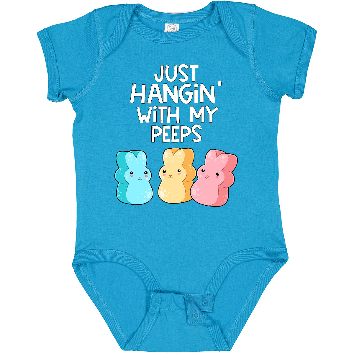 Inktastic Easter Hangin' With My Peeps! Baby Bodysuit Kids Cute Funny Bunny - Picture 26 of 29