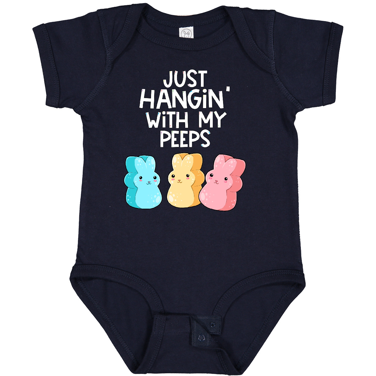 Inktastic Easter Hangin' With My Peeps! Baby Bodysuit Kids Cute Funny Bunny - Picture 19 of 29