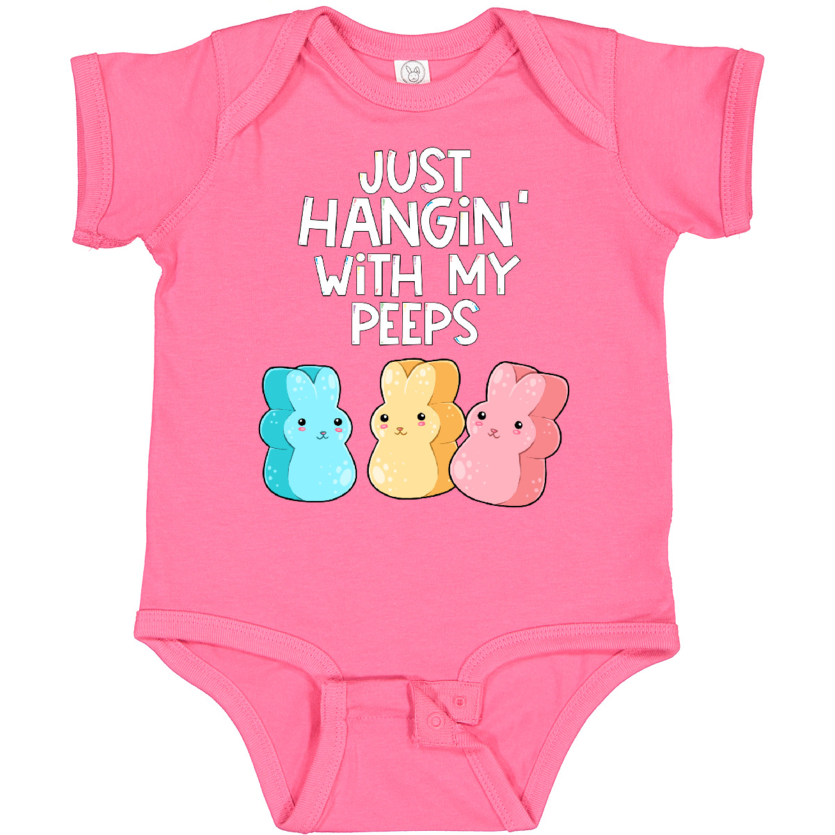 Inktastic Easter Hangin' With My Peeps! Baby Bodysuit Kids Cute Funny Bunny - Picture 13 of 29