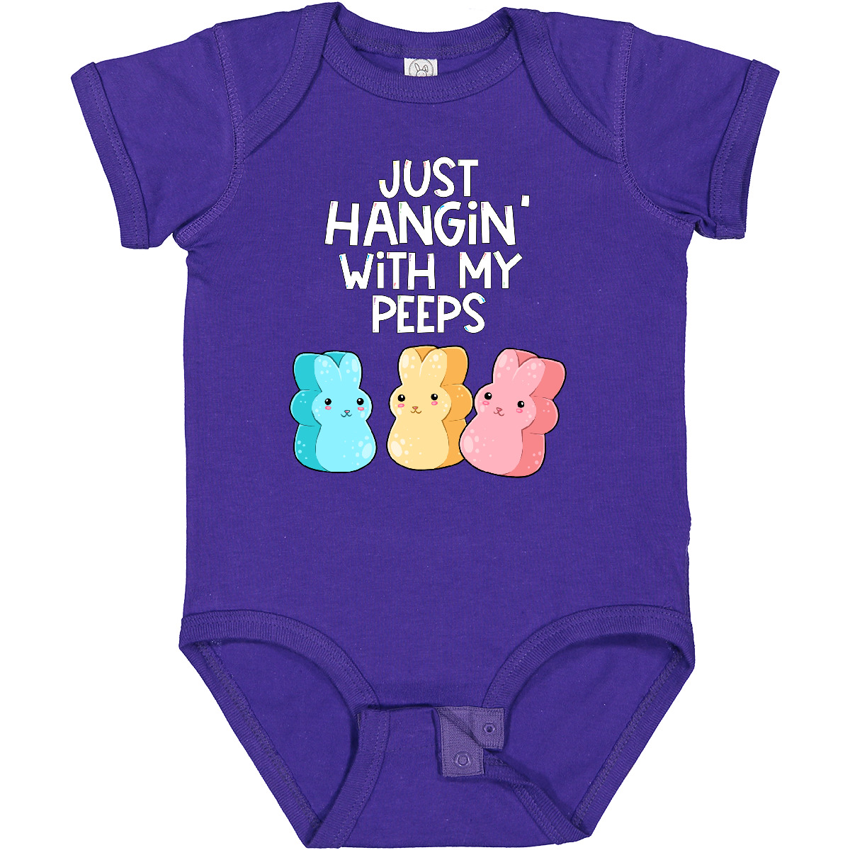 Inktastic Easter Hangin' With My Peeps! Baby Bodysuit Kids Cute Funny Bunny - Picture 21 of 29