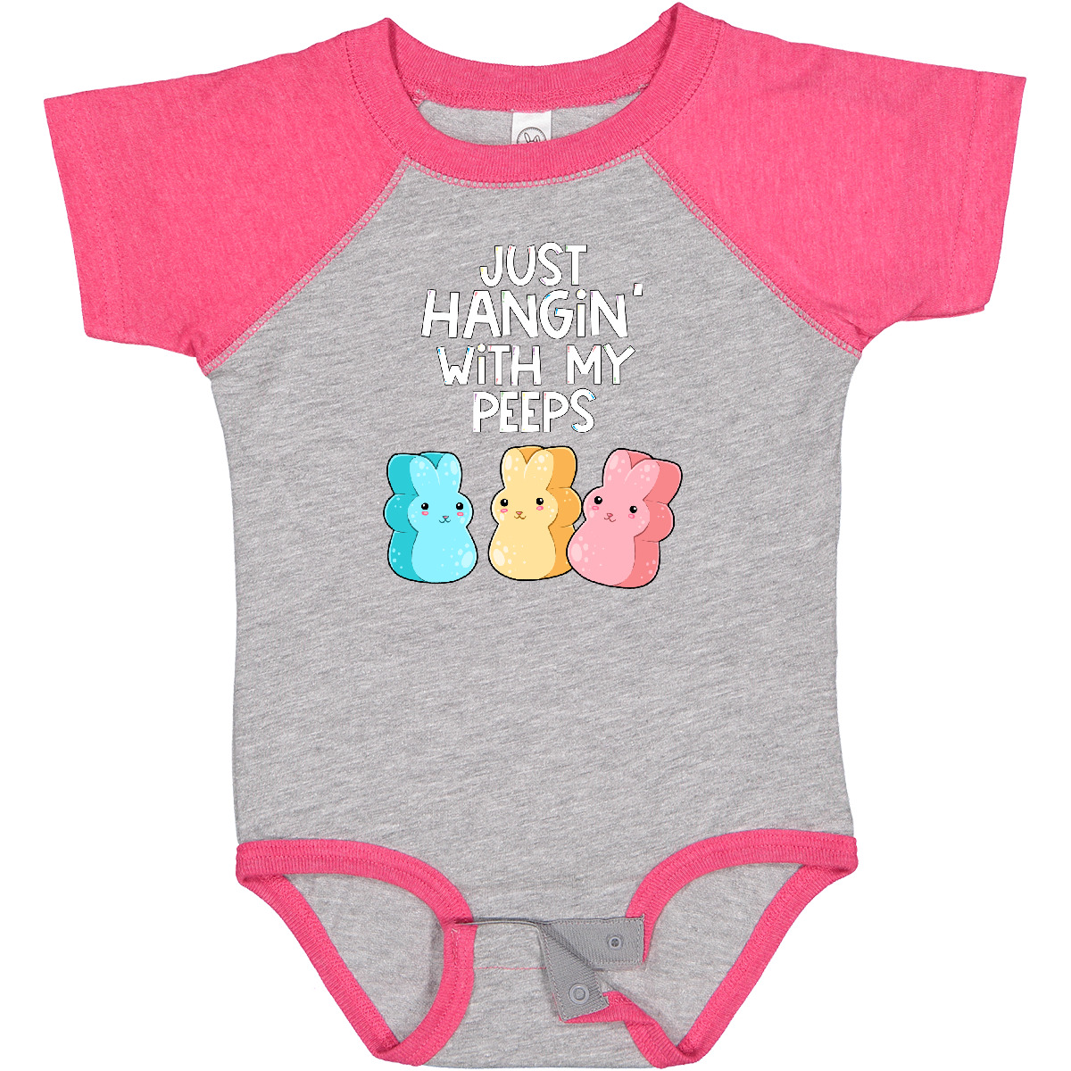 Inktastic Easter Hangin' With My Peeps! Baby Bodysuit Kids Cute Funny Bunny - Picture 11 of 29