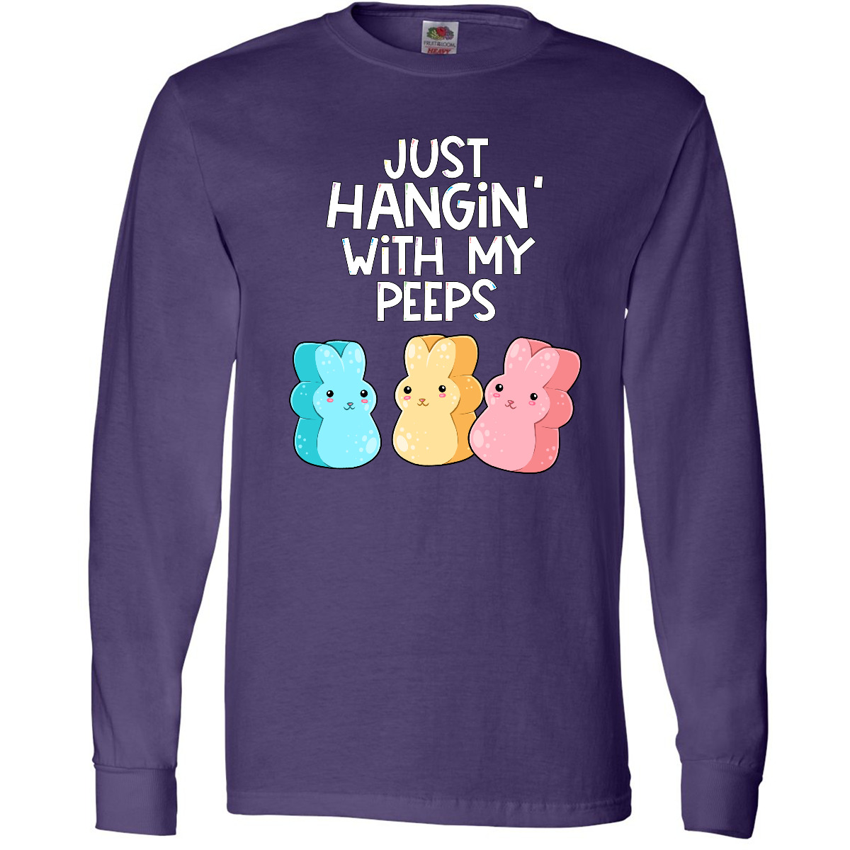 Inktastic Easter Hangin' With My Peeps! Long Sleeve T-Shirt Kids Cute Funny Mens - Picture 8 of 8