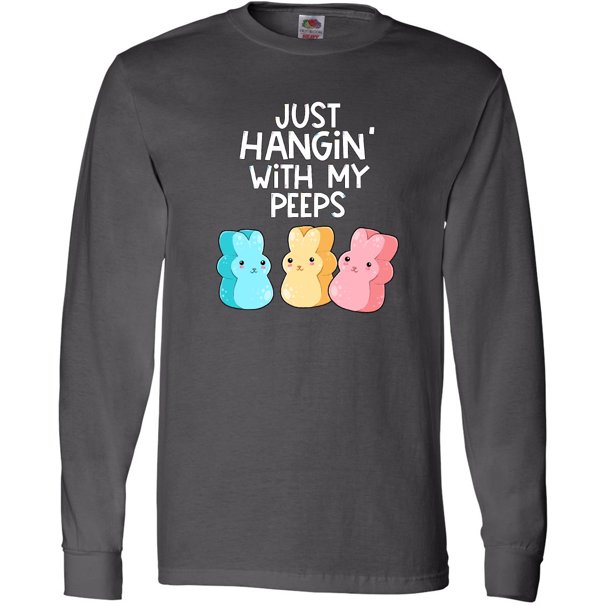 Inktastic Easter Hangin' With My Peeps! Long Sleeve T-Shirt Kids Cute Funny Mens - Picture 4 of 8
