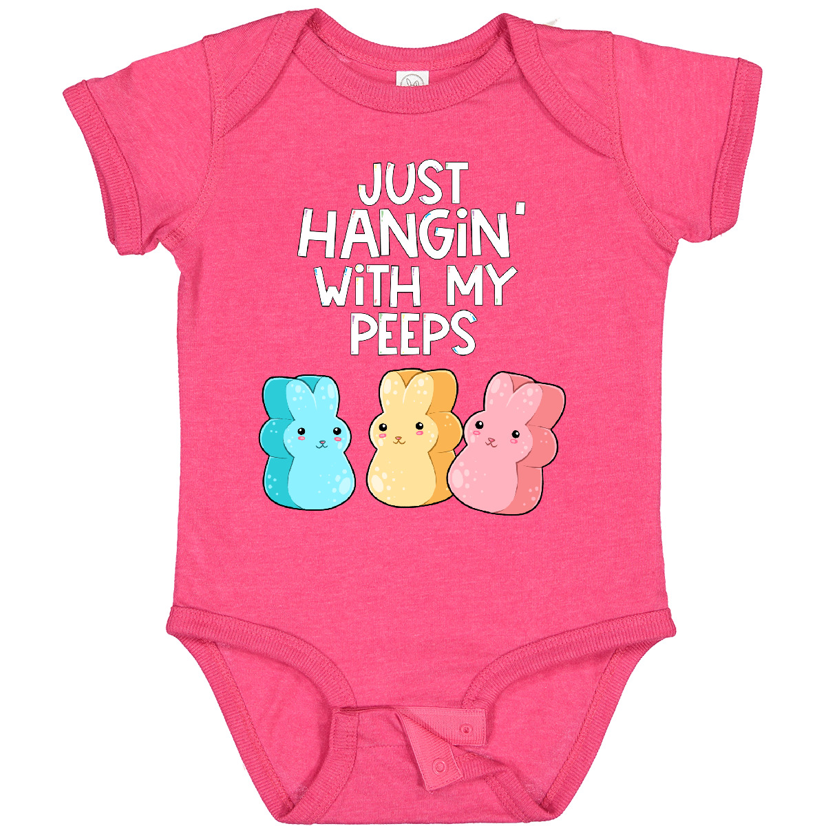 Inktastic Easter Hangin' With My Peeps! Baby Bodysuit Kids Cute Funny Bunny - Picture 28 of 29