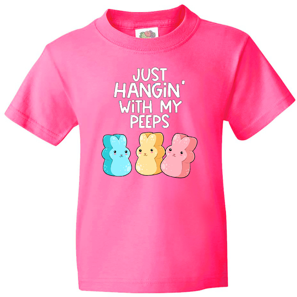 Inktastic Easter Hangin' With My Peeps! Youth T-Shirt Kids Cute Funny Bunny Tee - Picture 7 of 11