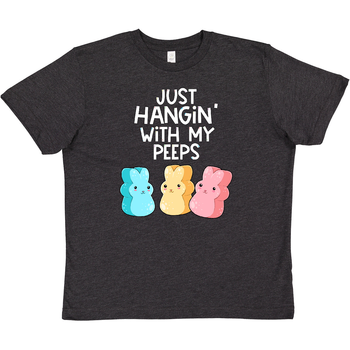 Inktastic Easter Hangin' With My Peeps! Youth T-Shirt Kids Cute Funny Bunny Tee - Picture 9 of 11