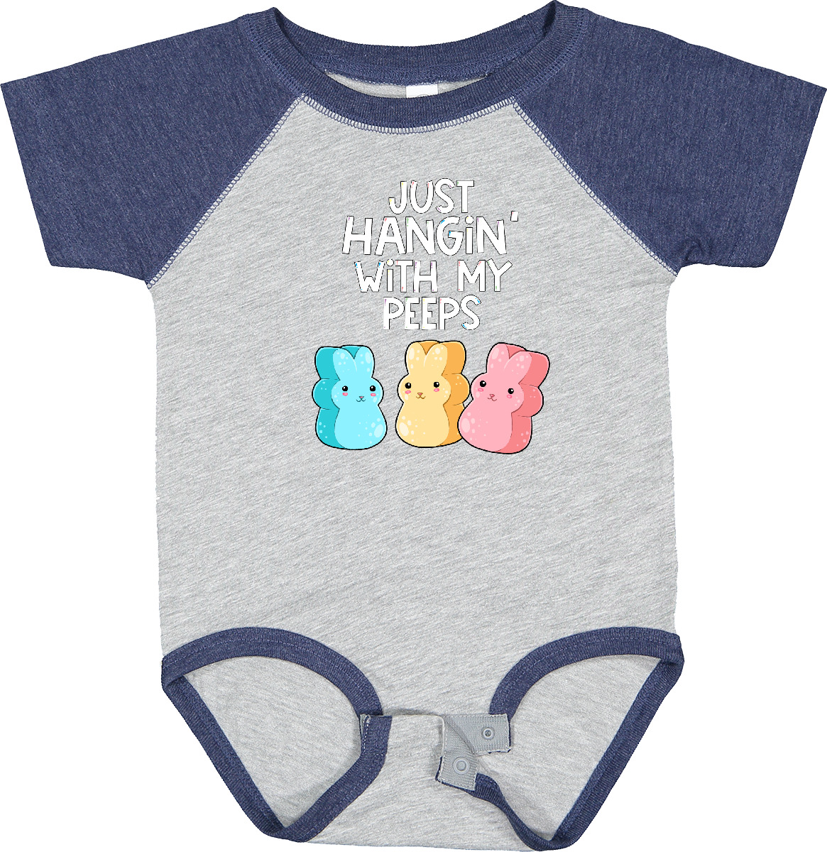 Inktastic Easter Hangin' With My Peeps! Baby Bodysuit Kids Cute Funny Bunny - Picture 12 of 29